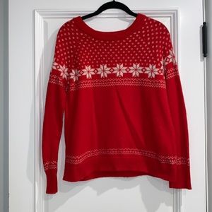 Nordic print red sweater
